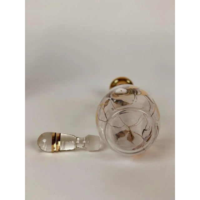 Mid-Century Cabana Style Glass Carafe with Hand-Painted Floral Pattern, 1950s For Sale - Image 6 of 9