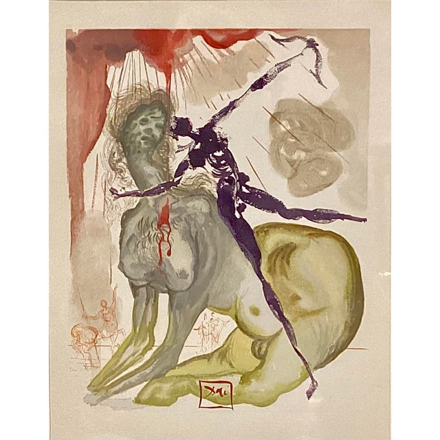 Mid-20th century signed Salvador Dali (Spanish artist 1904-1989) Wood Cut Print, "The Minotaur". This is a striking...