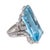 Nadja Buckley Mid Century 51.50 Carat Aquamarine Diamond Platinum Cocktail Ring, Size 5 For Sale - Image 4 of 6