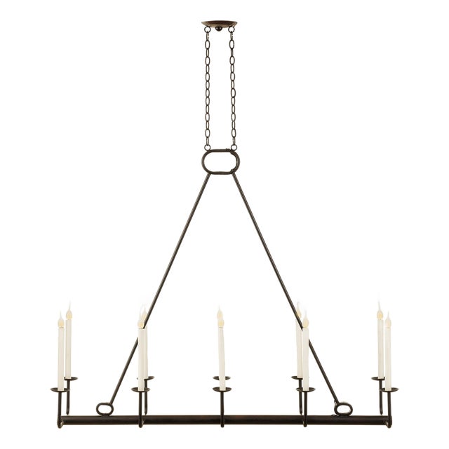 Elongated Round Bar Chandelier by Lowcountry Originals For Sale