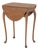 Queen Anne Style Walnut Drop Leaf Oval Side Table For Sale