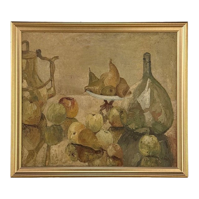 Framed Oil Painting on Canvas by Gustave Camus (1914-1984) 'Still Life' For Sale