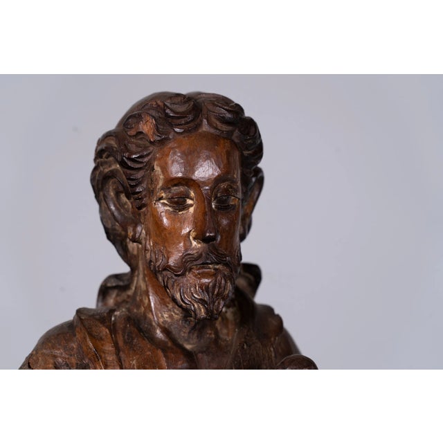 17th Century French Wooden Saint Figure For Sale In Chicago - Image 6 of 10