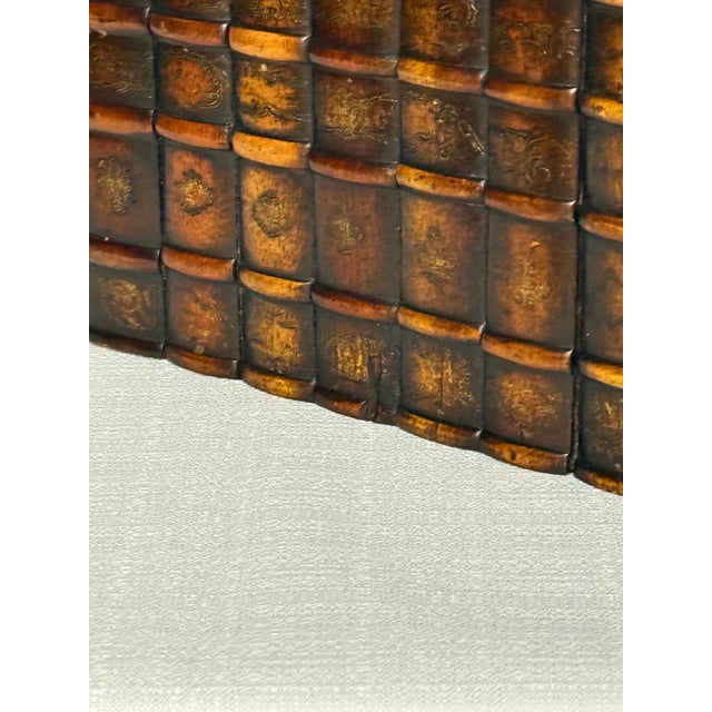 Late 20th Century Theodore Alexander Faux Book Spine Shelf Display by Turtle and Crane - English Library Trompe l'Oeil For Sale - Image 10 of 12