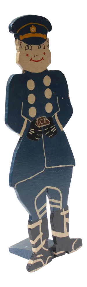 1950s Large Folk-Art Police Officer Stand-Up