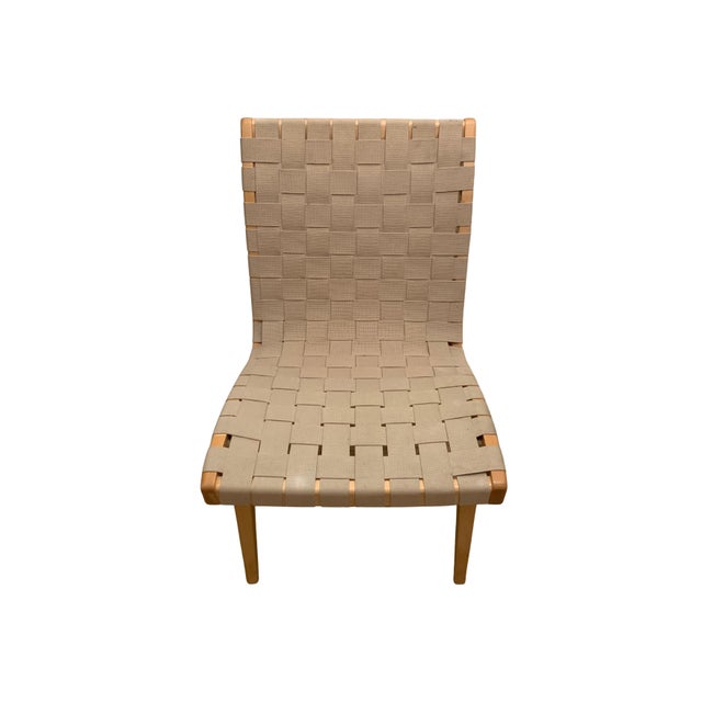 Wood Lounge Chair with Flax Webbing and Clear Maple Finish by Jens Risom for Knoll Inc. For Sale - Image 7 of 13