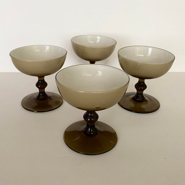 Carlo Moretti Vintage Carlo Moretti Glass Champagne Coupes-Set of 4 For Sale - Image 4 of 10