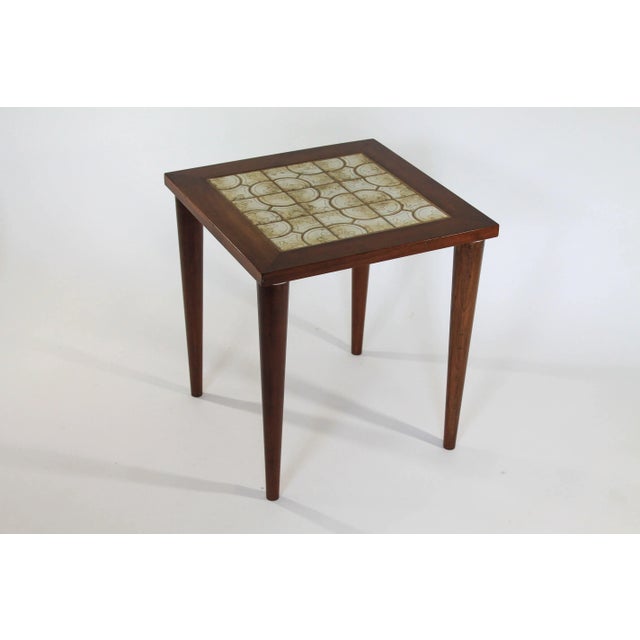 Brown Mid Century Modern Tile Top Stackable Side Tables - Set of 3 For Sale - Image 8 of 13