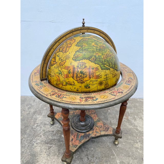Wood Vintage Rolling Wooden Globe Bar, Italy, 1960 For Sale - Image 7 of 14