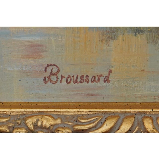 Gold 1980s Oil on Board Landscape Riverside Painting - Signed For Sale - Image 8 of 10