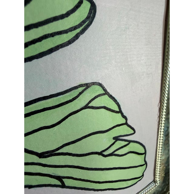 Silver Plated Francesca Moretti Silverstar International Frame + Abstract Painting by Jette Moore For Sale - Image 9 of 12