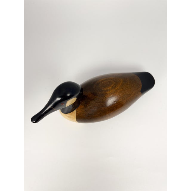Vintage Hand Carved 7.5" Wood Canada Goose Decoy by Jim Harkness For Sale - Image 9 of 14