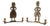 Scandinavian Brass Figural Wall Candleholders, 1970s, Set of 2 For Sale