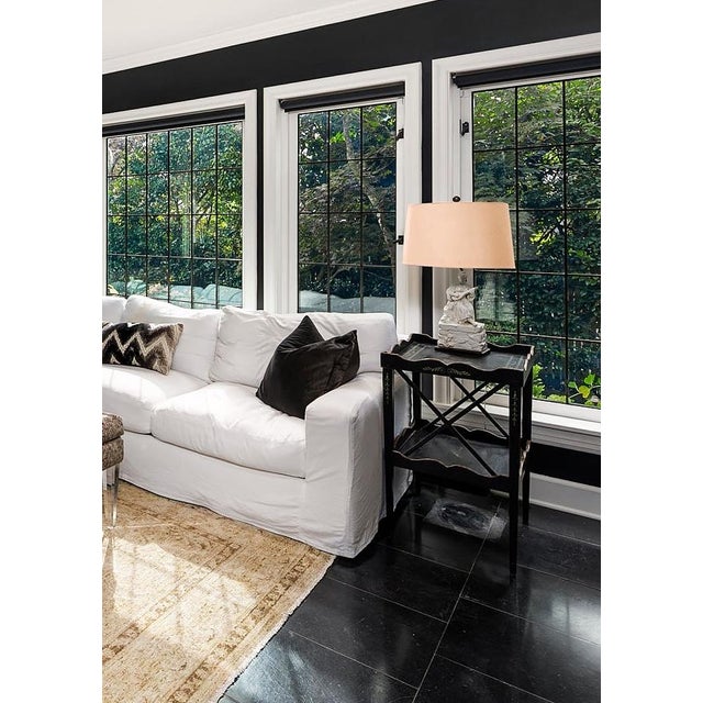 Amy Howard End Tables Black W/ Hand Painted Detail For Sale - Image 9 of 10