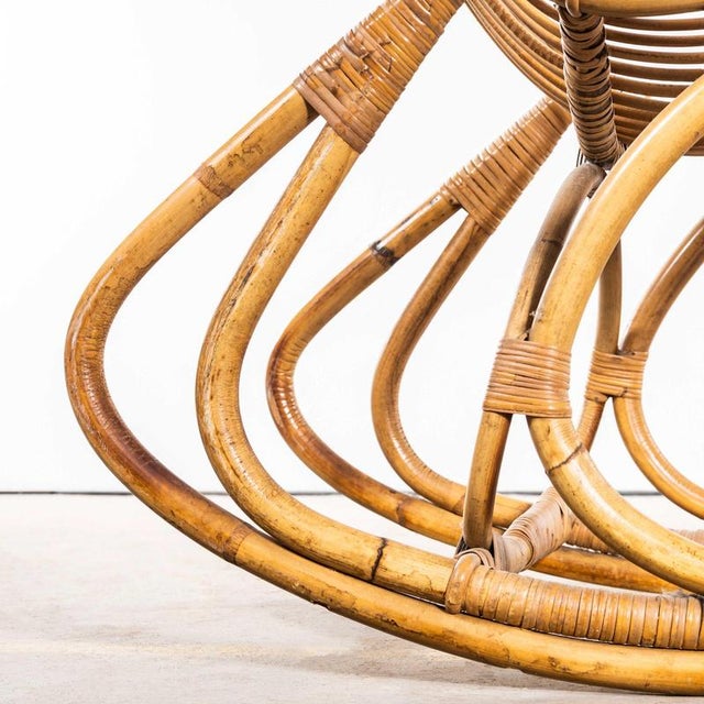 French Rattan Rocking Chair, 1960s For Sale - Image 10 of 11