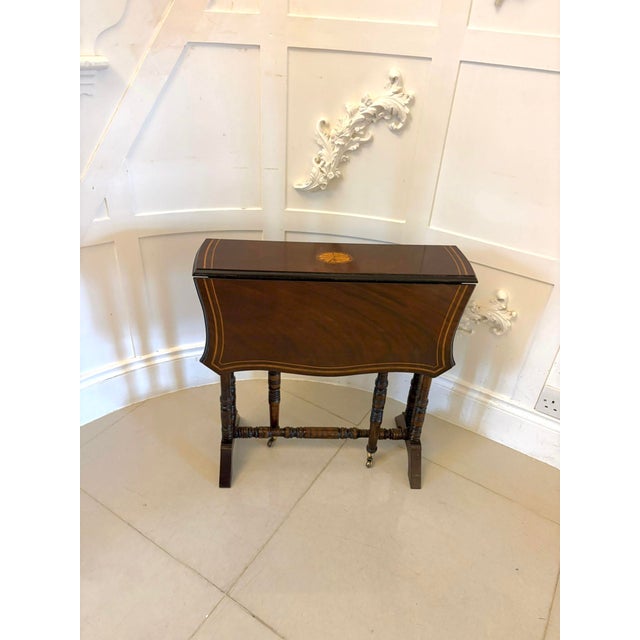 Antique Mahogany Occasional Table with Satinwood Inlay from Sutherland, 1900 For Sale - Image 13 of 13