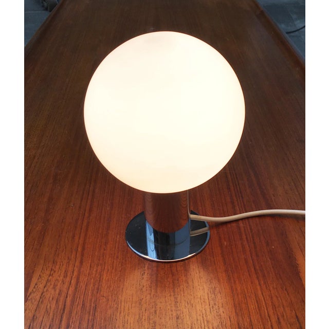 Mid-Century Space Age Chrome & Glass Table Lamp For Sale - Image 6 of 17