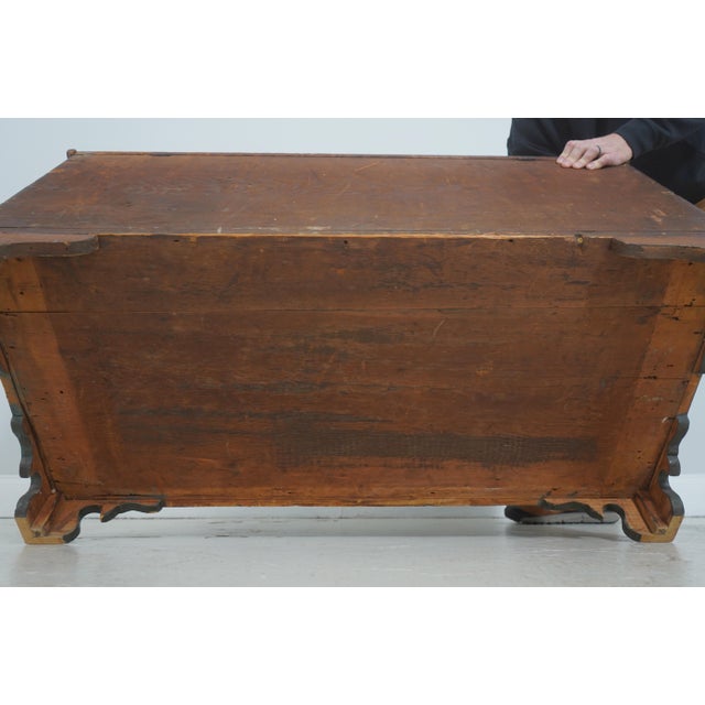 Antique Bench Made Pennsylvania Dutch Painted Large Blanket Chest For Sale - Image 16 of 18