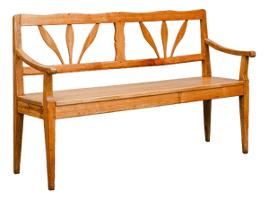 Biedermeier Oak and Pine Bench, Early 19th Century