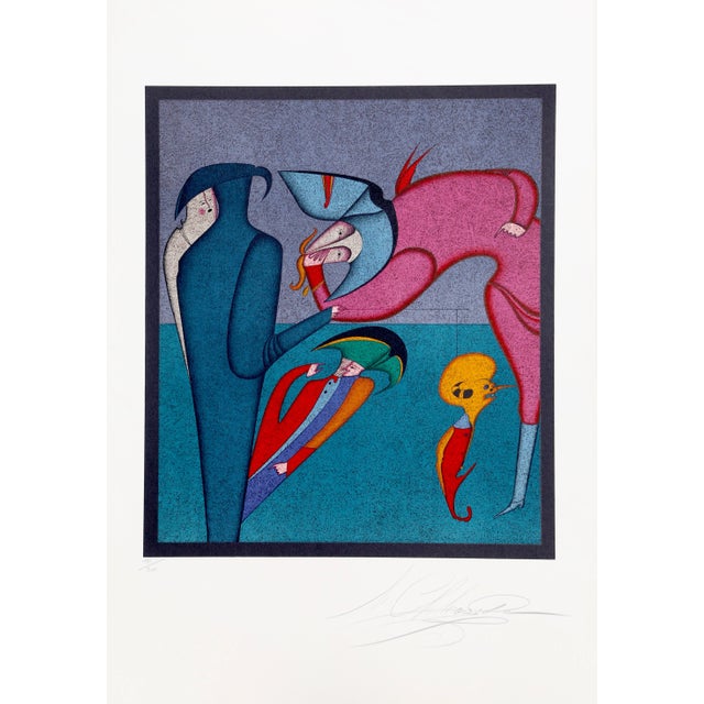 Surrealism Mihail Chemiakin, Whispers From Carnival of St. Petersburg Suite, Lithograph For Sale - Image 3 of 3