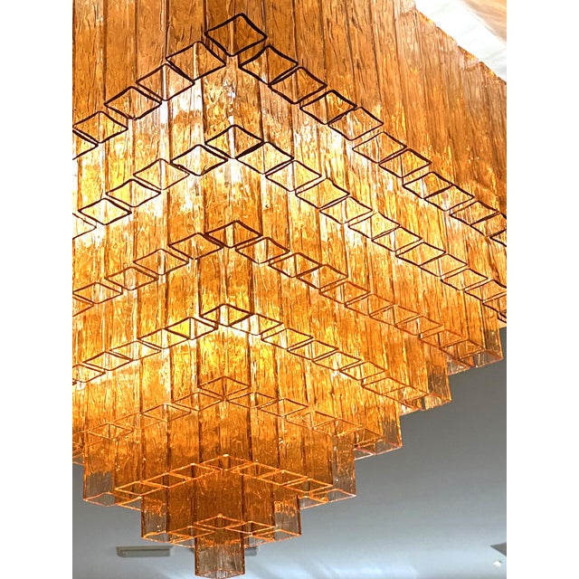 2020s Majestic Luxury Venetian Amber-Rosè Murano Glass “Squared” Elements. For Sale - Image 5 of 5