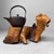 Decorative Japanese object in natural lacquered wood, dating from the 1960s–1970s. Dimensions: height approx. 21 cm, width...