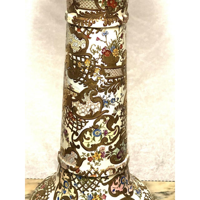 Antique Fischer J. Budapest Charlotte Porcelain Flower Stand, 1890 For Sale - Image 10 of 13