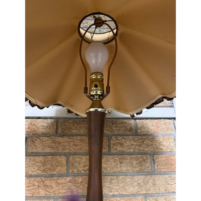 Wood Vintage Fancy Wood and Glass Table Lamp For Sale - Image 7 of 10