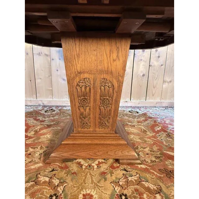 Art Deco Dining Table in Oak For Sale - Image 3 of 9