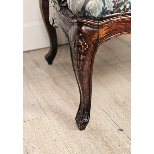 Pair of French or Italian Louis XIV Walnut Large Armchairs, Mid-18th Century For Sale - Image 9 of 13