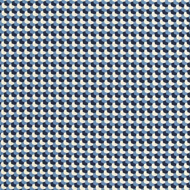 Abstract Sample - Schumacher Crosstown Weave Fabric in Navy For Sale - Image 3 of 3