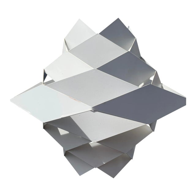 1960s Danish Preben Dahl Symfoni Scandinavian Geometry, Enameled Steel Hanging Lamp For Sale