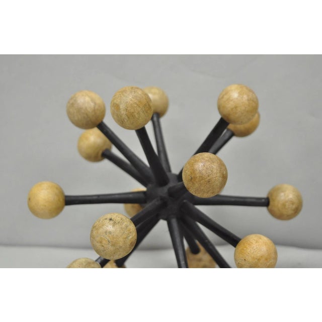 Early 21st Century Contemporary Modern Wood & Metal "Jax" Abstract Table Decor - A Pair For Sale - Image 5 of 11