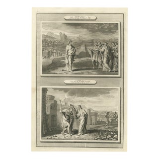 Pieter Mortier, Samuel at Mizpah and Samuel Anoints Saul King, 1700, Engraving For Sale
