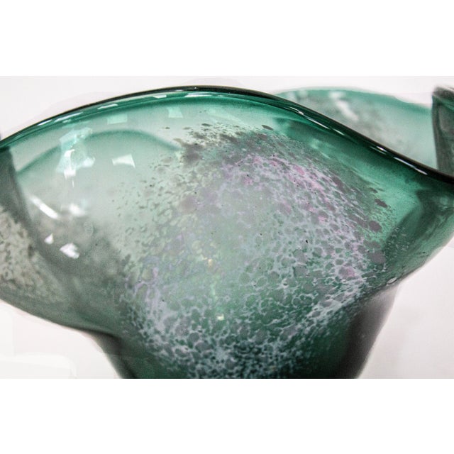Estes Park Hand Blown Glass Ruffled Bowl - One of a Kind For Sale In Las Vegas - Image 6 of 6
