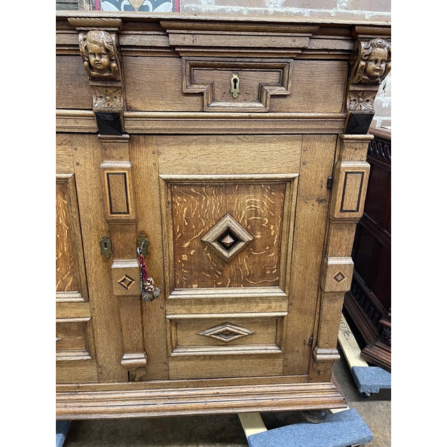Antique Continental Flemish Renaissance Oak Buffet For Sale - Image 4 of 12
