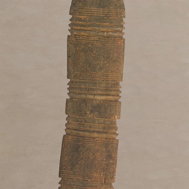 Rustic Vintage Berber Hand-Carved Wooden Tent Peg Wall Sculpture For Sale - Image 3 of 7