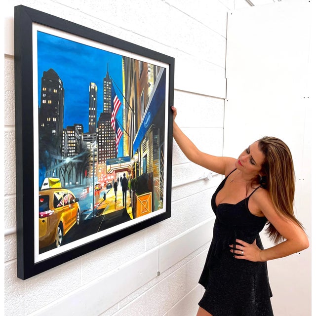 Park Lane Hotel, Central Park, New York City NYC by British Contemporary Artist Angela Wakefield. Art measures 30 x 30...