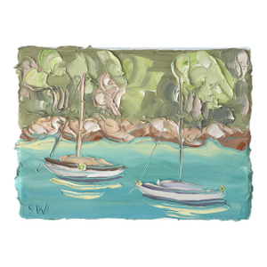 Berry's Bay Study 2 (19.6.23) - Plein Air Abstract Textured Landscape Painting by Sally West