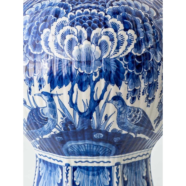 Large Hand-Painted 300th Anniversary Ceramic Table Lamp from Royal Delft, 1953 For Sale - Image 13 of 17