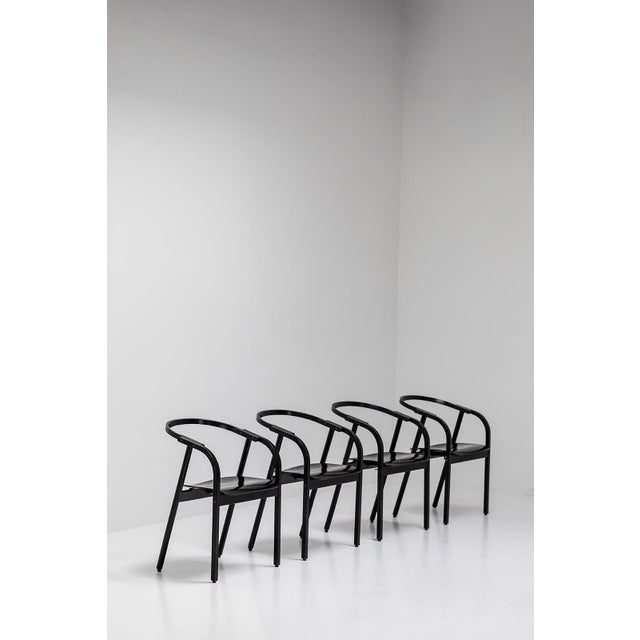 Black Otto Chairs from Werther Toffoloni, Set of 4 For Sale - Image 8 of 14