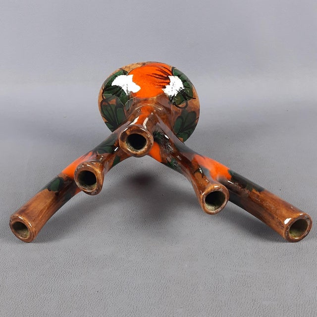 Vintage Majolica Vase Sculpture, 1970s For Sale - Image 7 of 13