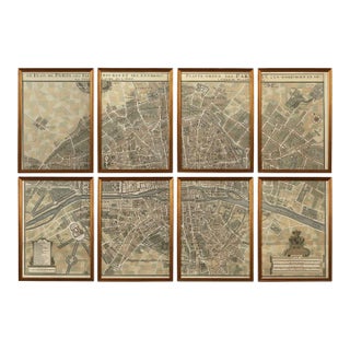 Vintage Paris Maps in Eight Parts For Sale