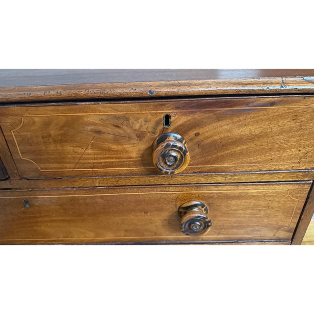 19th Century English Mahogany Chest of Drawers With Inlay For Sale - Image 9 of 14