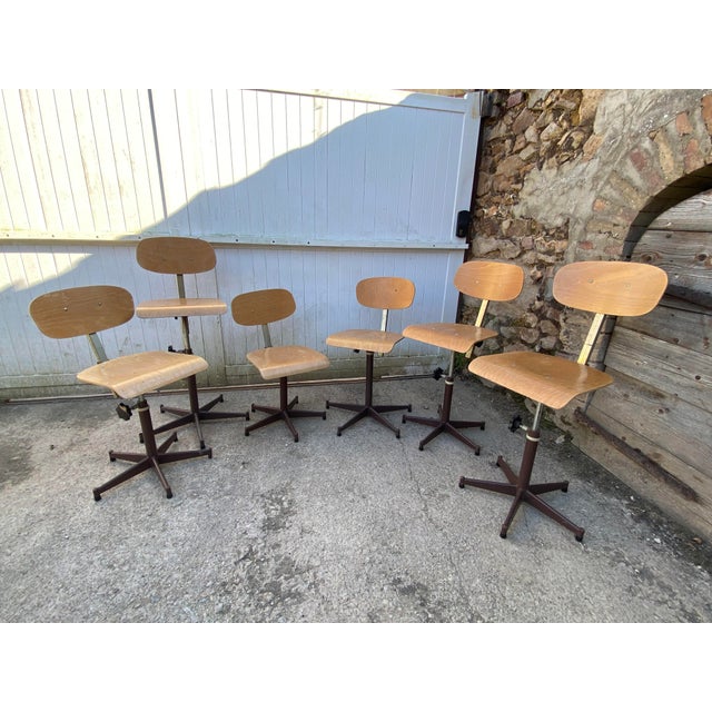 Industrial Architect Swivel Adjustable Chair, 1950 For Sale - Image 11 of 13