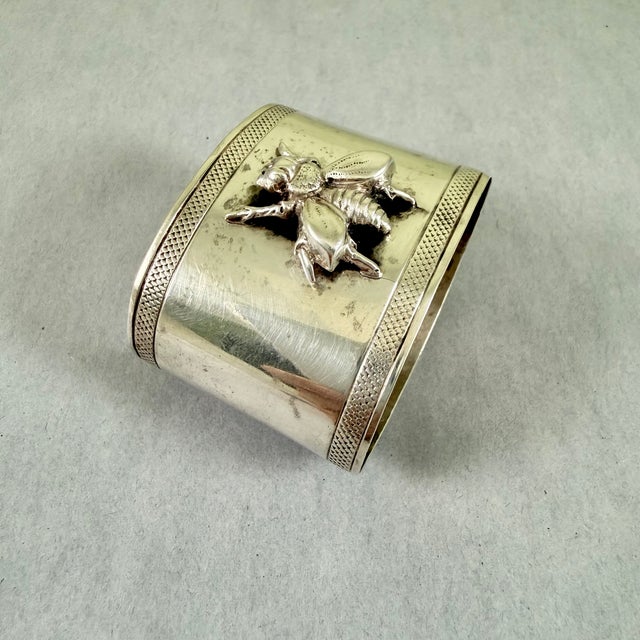 1900s Sterling Silver French Bumblebee Napkin Ring For Sale In Philadelphia - Image 6 of 9