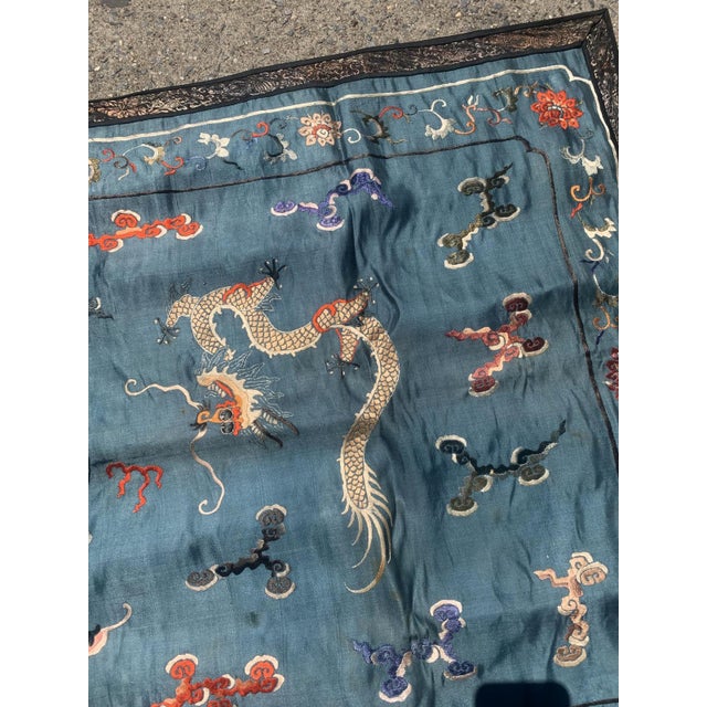 Late 19th Century 1870s, Handmade Antique Chinese Collectible Silk Textile 2.6' X 3.8' For Sale - Image 5 of 8