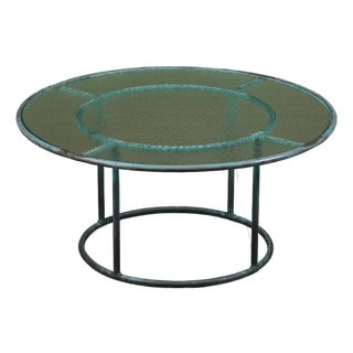Walter Lamb for Brown Jordan Round 36" Bronze Patio Coffee Table For Sale