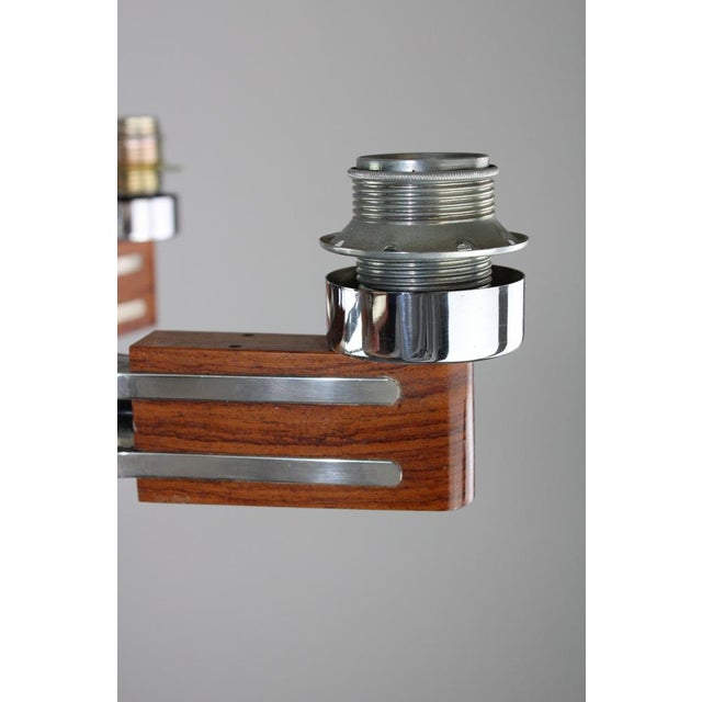 Art Deco Rosewood and Glass Chandelier, 1930s For Sale - Image 4 of 14