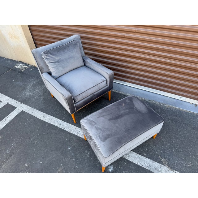 Vintage Paul McCobb for Directional Lounge Chair and Ottoman, Model 302, known as the "low armchair. These appear to have...